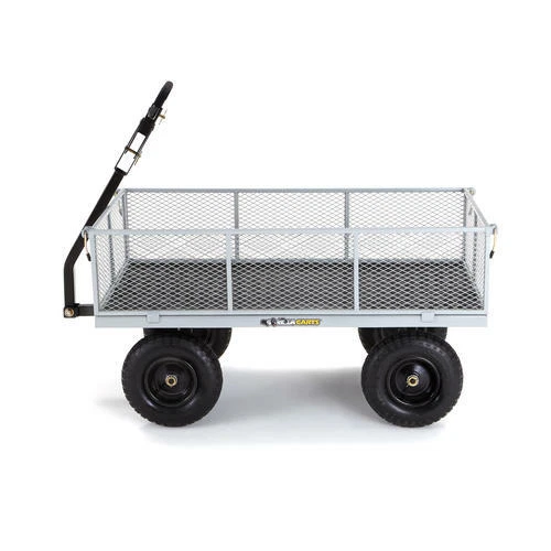 1200 Lb Gray Yard Cart Removable Steel Mesh 13" All Terrain Wheels Utility Wagon - Image 2 of 4