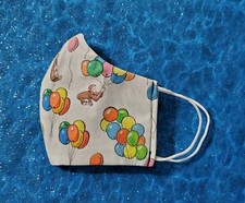 Washable Handmade Fabric Face Mask filter pocket CURIOUS GEORGE