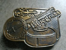 Gold tone Bluegrass Belt Buckle 3" x 2"