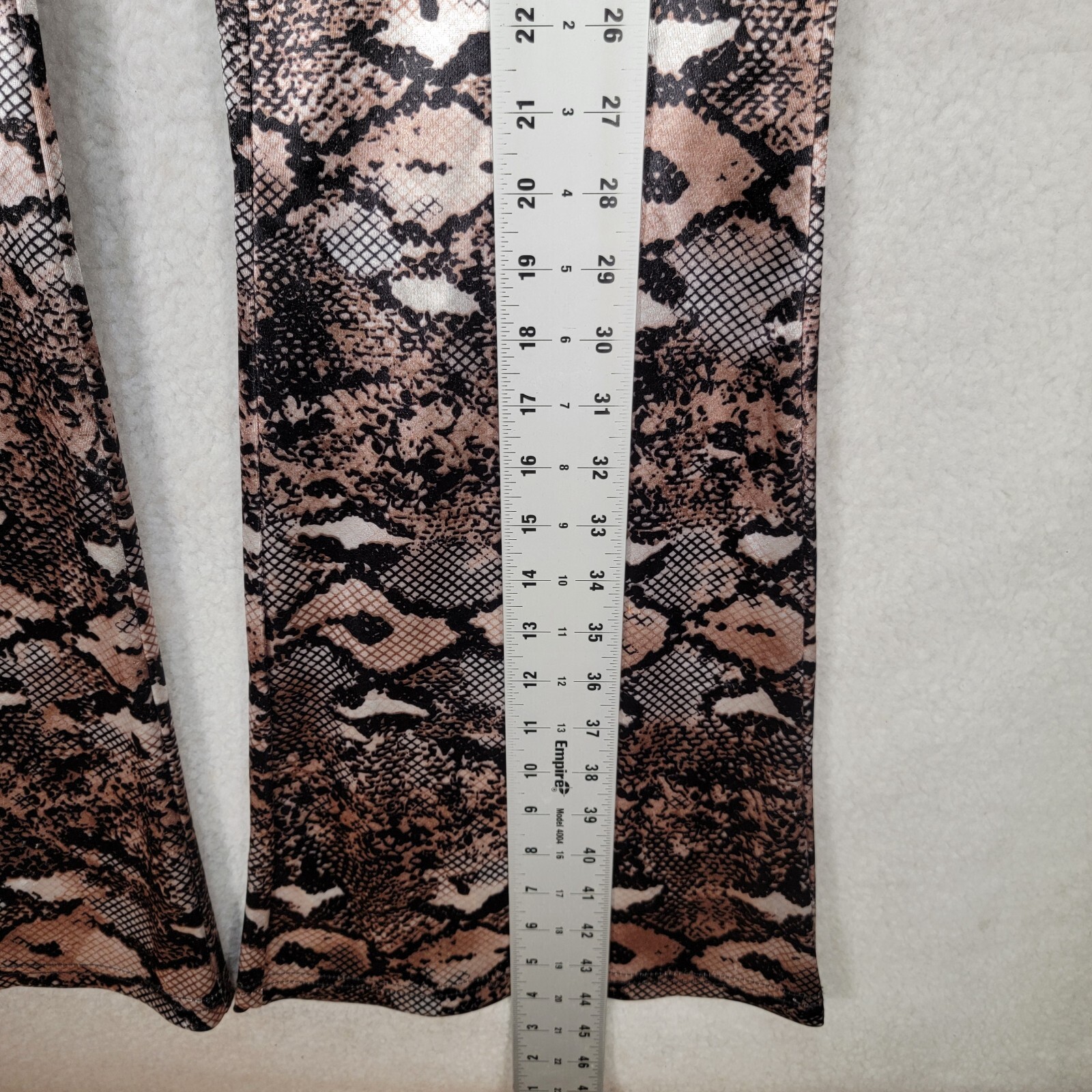 Brown Python Satin Womens Pants Stretch Festival … - image 13