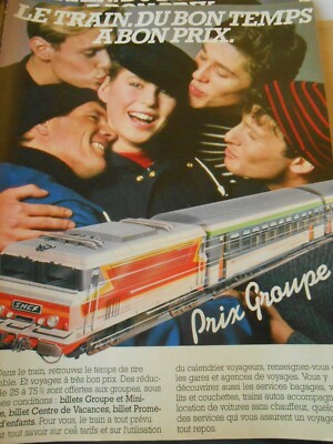 Werbung Ad 1983 SNCF le train du bon telos a bon prix Gruppe