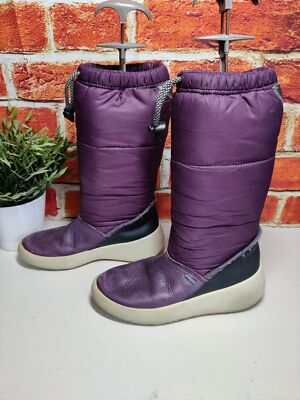 MÄDCHEN ECCO UK 2 EU 34 LILA GORE-TEX FLEECE GEFÜTTERT WATTIERT WARM WINTER SCHNEESTIEFEL