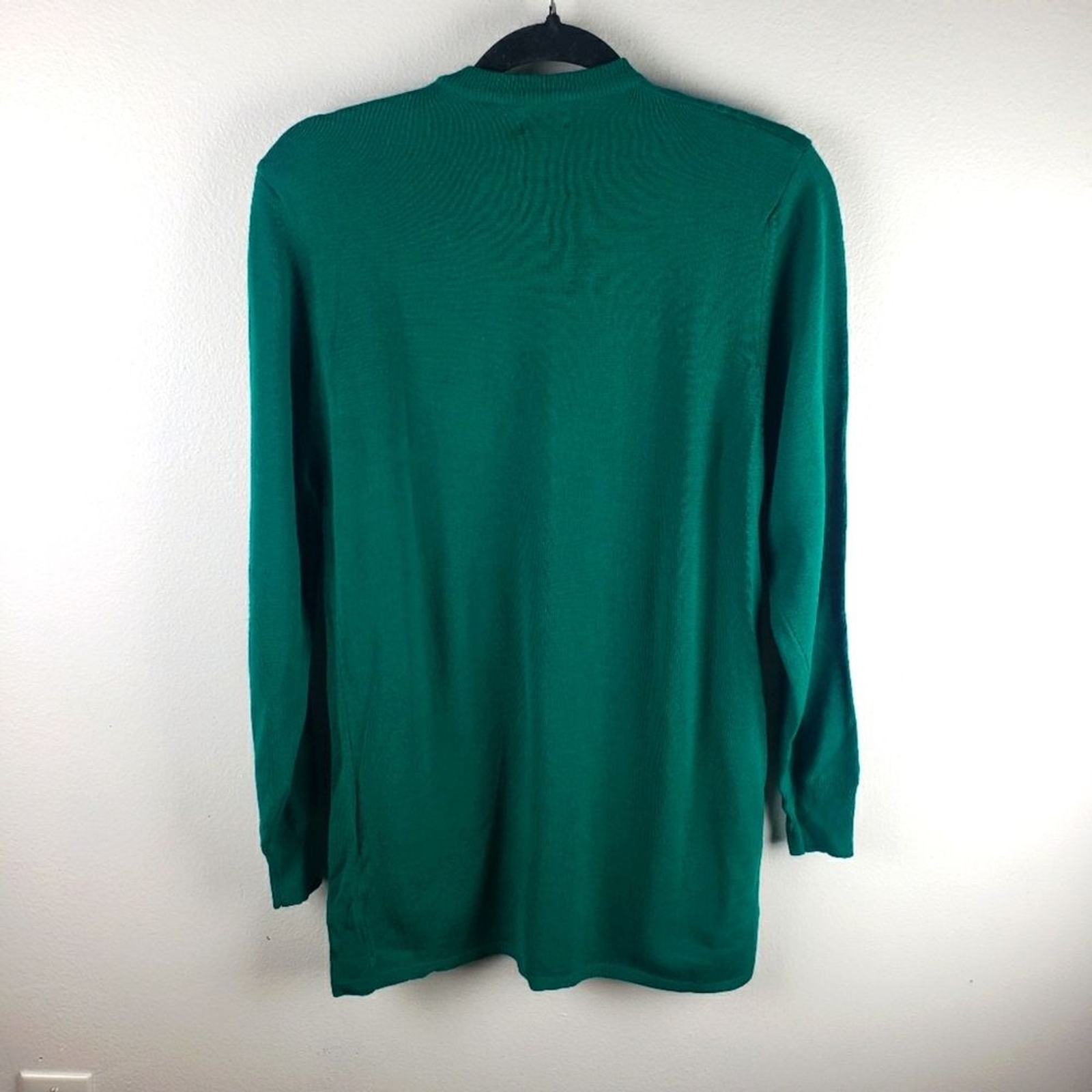 Women's Bleyle NWT Vintage Greenish Teal Long Lagenlook Button Up Size Med image 2