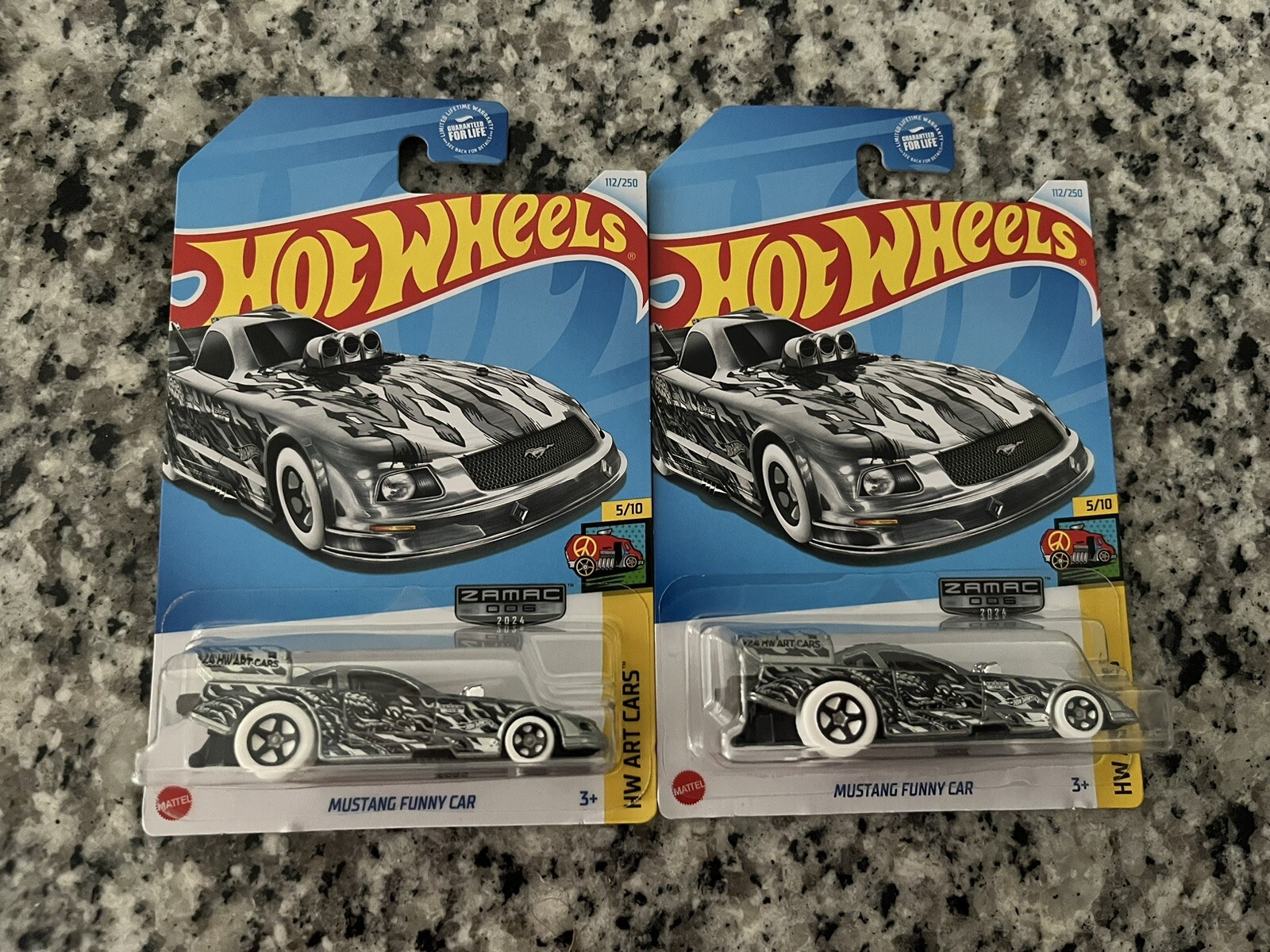 2024 Hot Wheels Zamac HW Art Cars Mustang Funny Car 112/250 Lot of 2