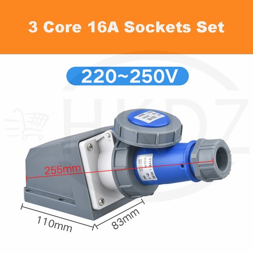 Blue Red Industrial Plug and Sockets IP67 Camping Caravan Lead 220V-415V 16A/32A - Picture 46 of 57