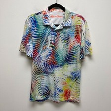 Robert Graham Men Multi Color Me Wild Short Sleeve Performance Golf Polo Shirt S