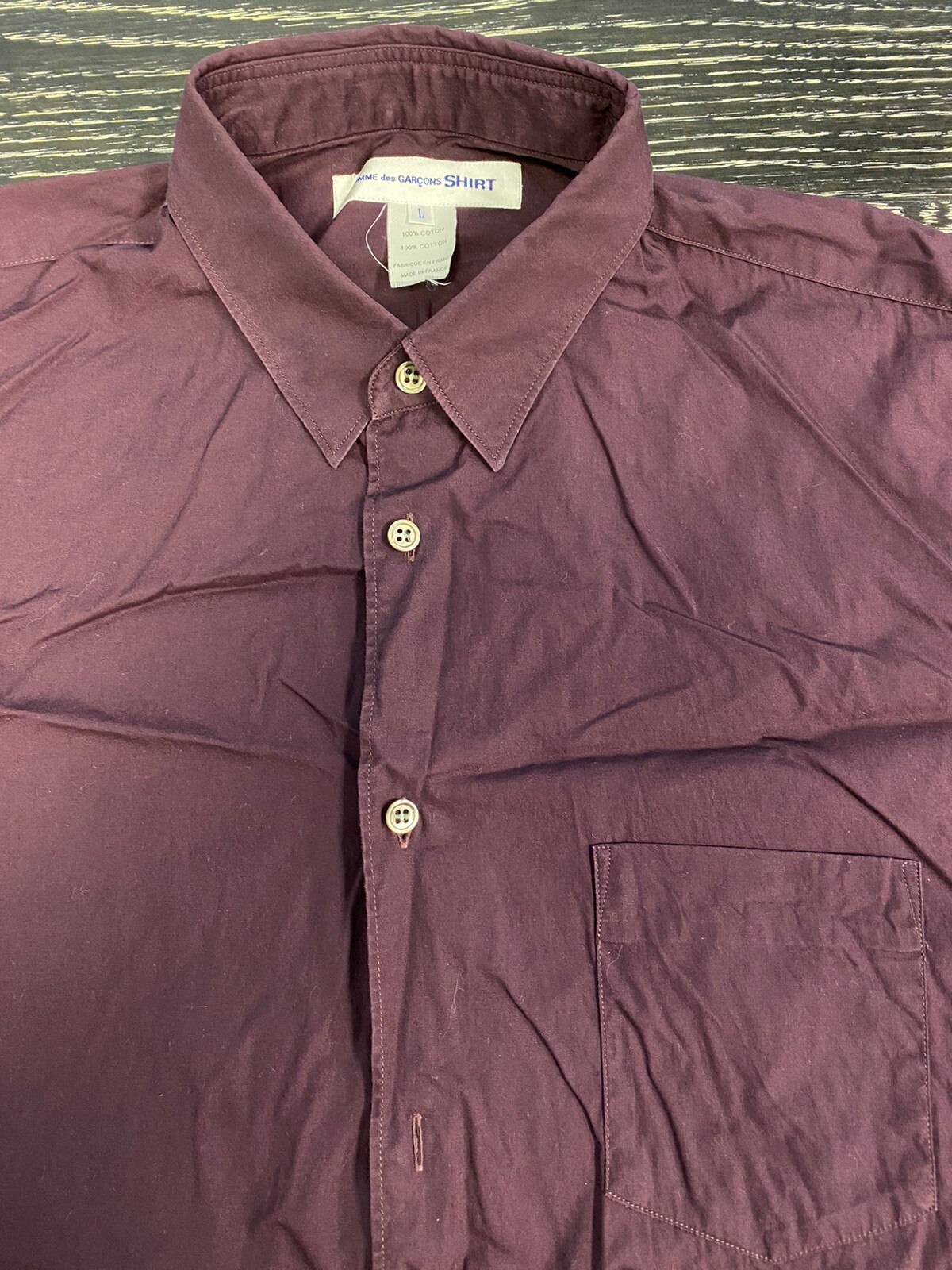 Comme Des Garcons Mens Solid Button Down Dress Sh… - image 4