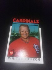 1986 Topps #441 Whitey Herzog St Louis Cardinals