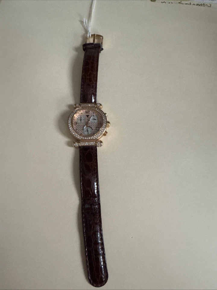 Aqua Master Women's Gold Dial Stainless Steel Diamond Bezel Watch - Image 4 of 4