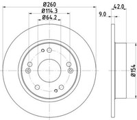 2X Hella 8DD 355 118-991 Bremsscheibe FüR Honda