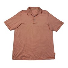 Tommy Bahama Polo Shirt Men M Medium Red White Stripe Marlin Short Sleeve Cotton