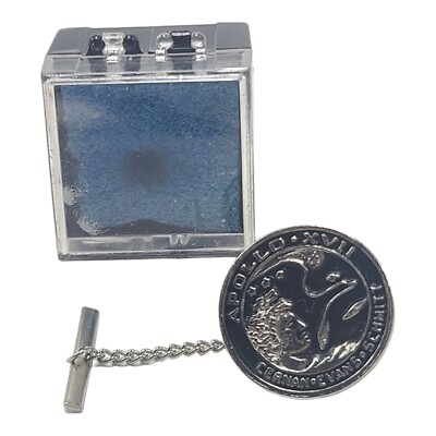 Vintage NASA Apollo XVII 17 Space Tie Tac Pin Silver Tone 