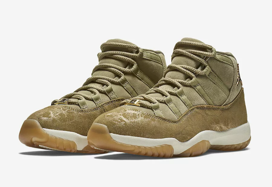 Nike WOMEN'S Air Jordan XI 11 Retro Neutral Olive SIZE 8.5 BRAND NEW  GOLD GUM