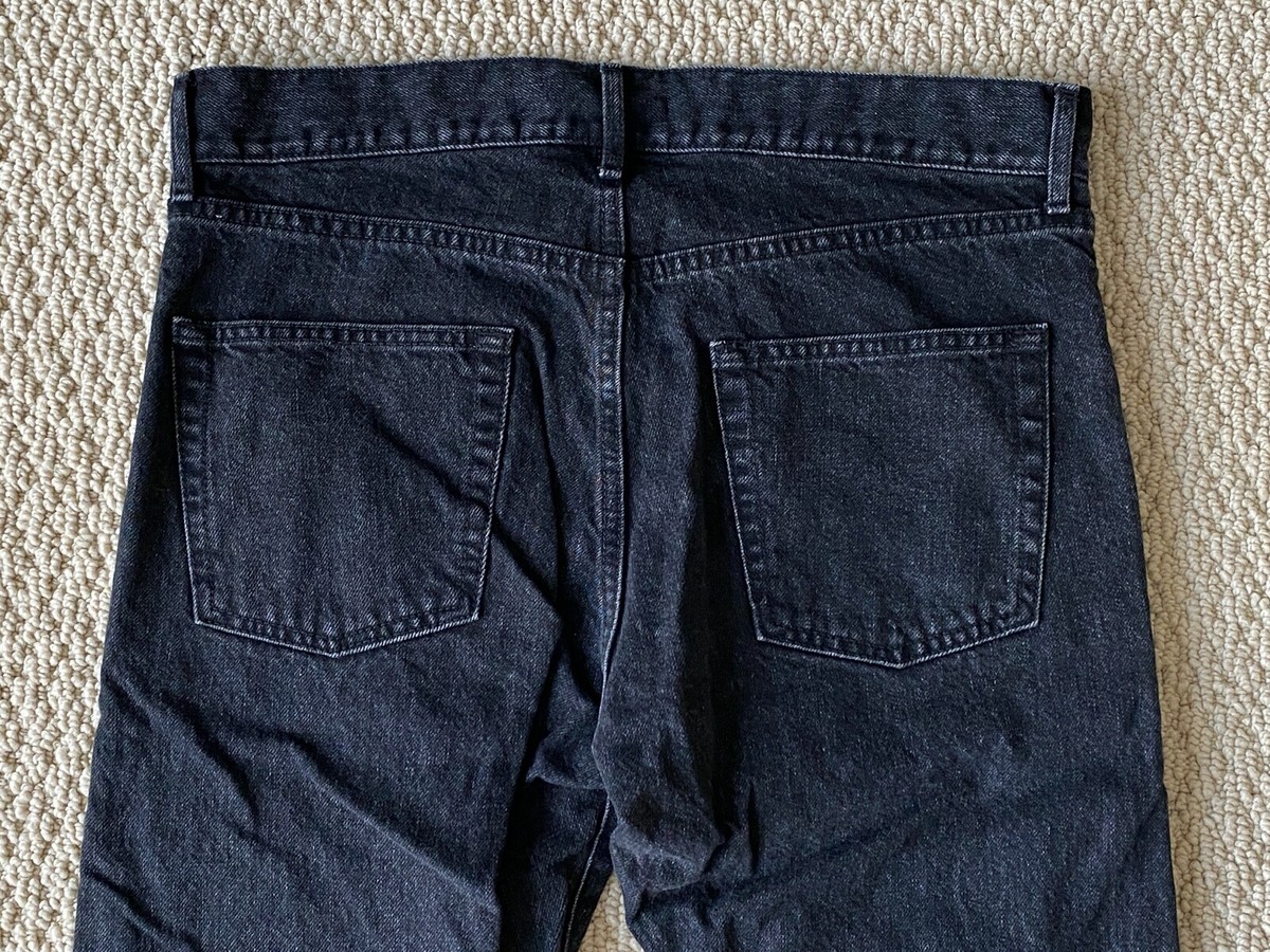 NWT Saint Laurent YSL Black Logo Rip Distressed Crash Denim