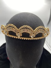 Tiara Rhinestone tiara in gold or silver with baguettes and pear shapes