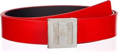 HUGO BOSS Women's Leather Belt 50480611, Bright Red621, Size L / 95