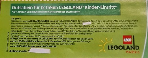 Legoland Gutschein 2 für 1 ein Kind (2 - 11 Jahre) freier Eintritt - Bild 2 von 2