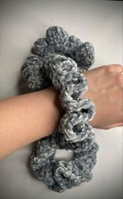 HANDMADE VELVET YARN CROCHET HAIR SCRUNCHIES 