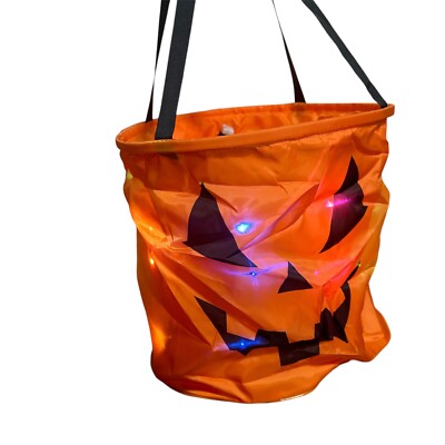 3 Pcs LED Light Halloween Candy Bags for Kids Light up Smile Face Halloween