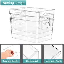 Large Clear Plastic Storage Bins, Closet Organizers and Storage Boxes (8 Pack)