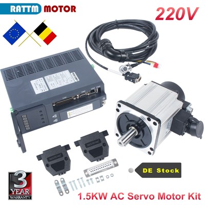 【DE】 1.5KW AC Servo Motor 2500RPM 220V mit Servo Driver CNC Controller Kit 1500W