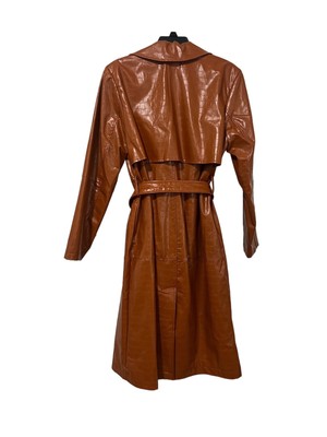 Jason Wu Faux Leather Snakeskin Brown Belted Jacket with  display picture 3