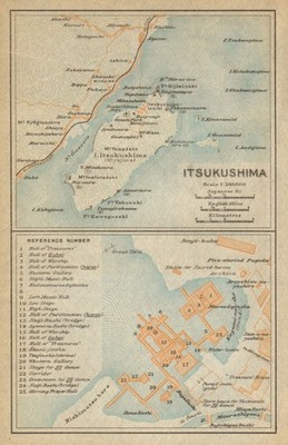 Itsukushima Insel & Schrein. Miyajima, Hiroshima Bay. Japan 1914 alte Karte