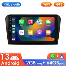 Bluetooth Android 13 CarPlay 64GB AUX Car Stereo Radio GPS For Mazda 3 2004-2009