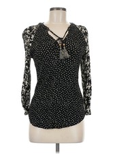 MASON & BELLE Women Black 3/4 Sleeve Blouse M