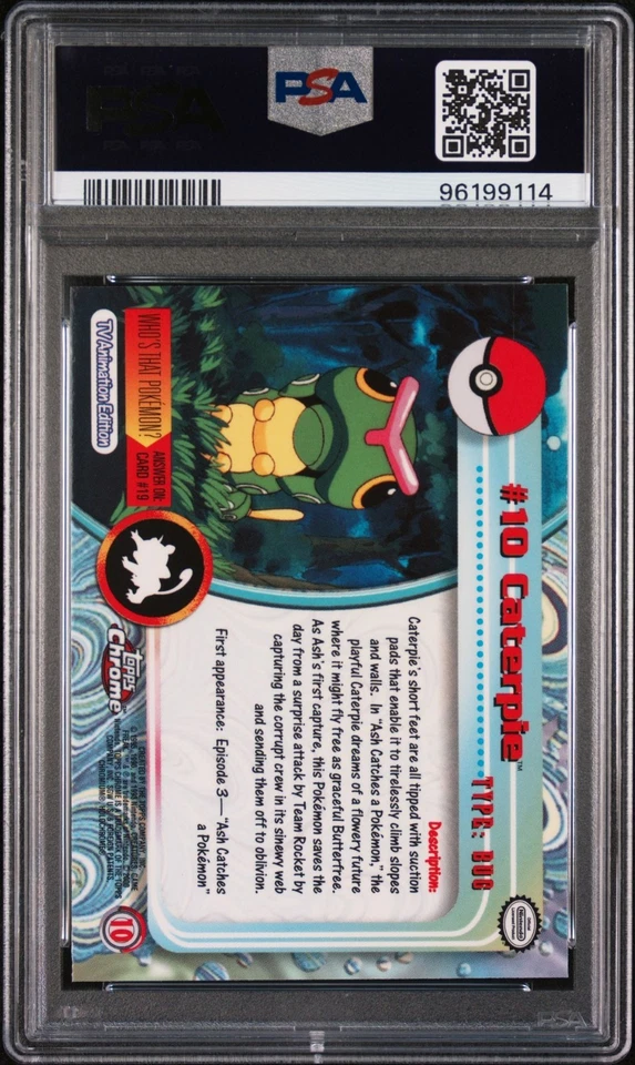 2000 TOPPS CHROME POKEMON T.V. 10 CATERPIE | PSA 10 - Image 2 of 2