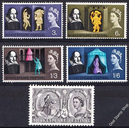 1964 Shakespeare Festival Set SG 646 - SG 650 Unmounted Mint MNH