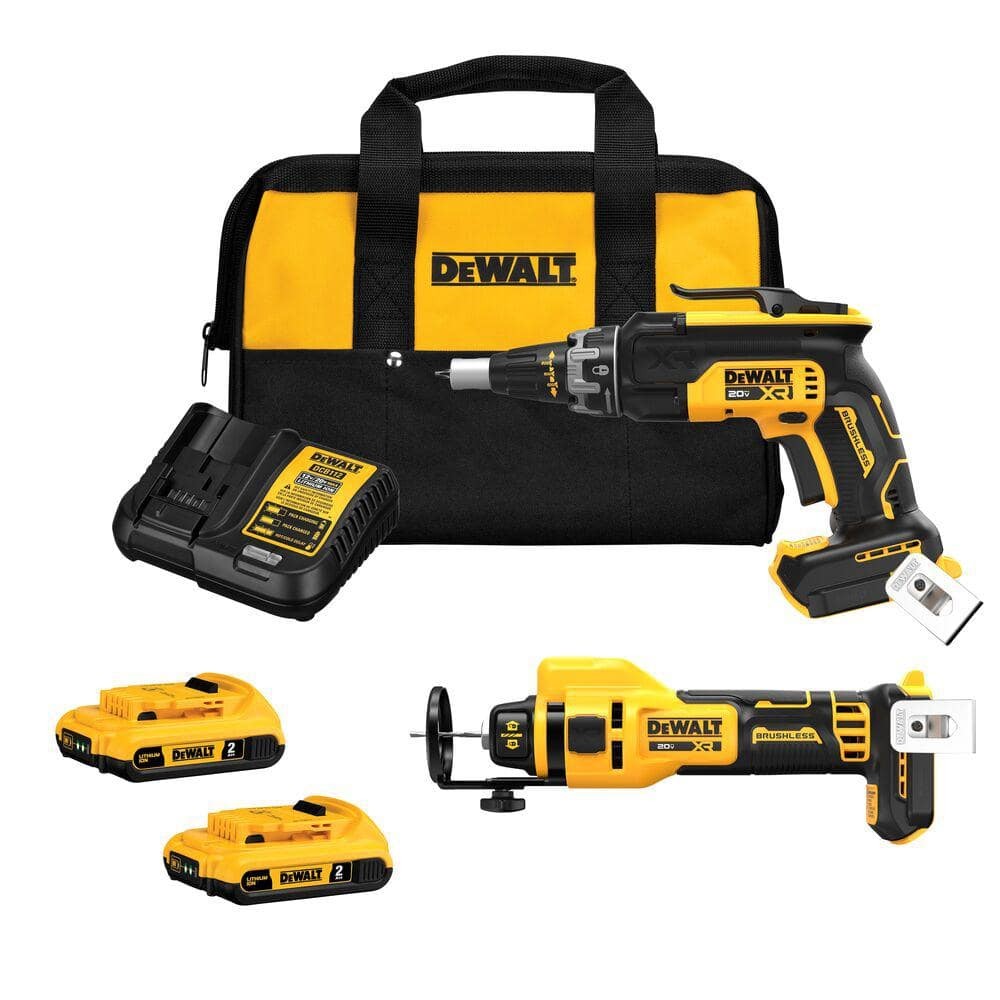 20V Lithium-Ion Brushless Cordless Screwgun and Cut-Out Tool Kit with 2 Batteries