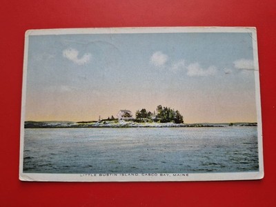 Casco Bay, ME. Little Bustin Island  - 1920s Postcard