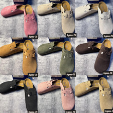 🔥NEW Unisex Boston Suede Leather Clog Womens Mens Shoes Casual Shoes Girl