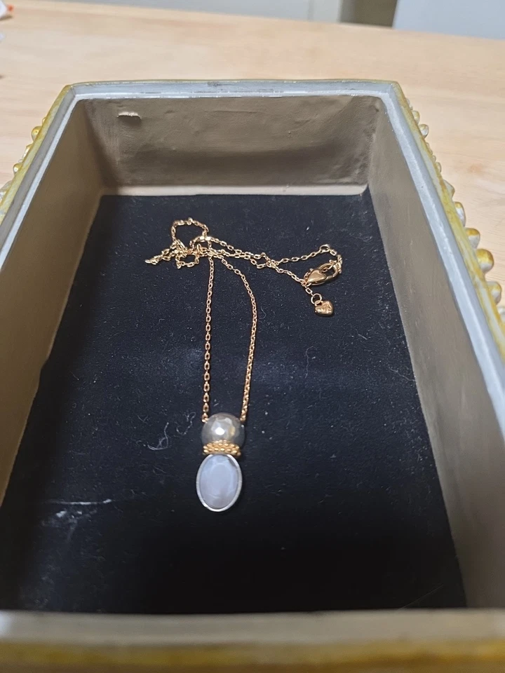 Collar Colgante Piedra Lavanda Tono Plata Y Oro Rosa Brighton Foto 2 de 3