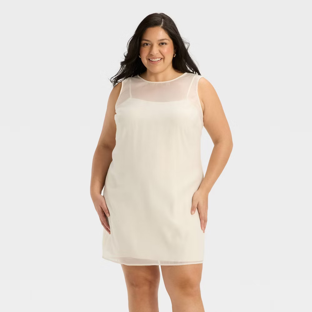 Women's Sheer Organza Mini Shift Dress - A New Day | eBay
