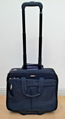Samsonite Black Rolling Briefcase Carryon Travel Bag 2-Wheel Mobile Office  EXC