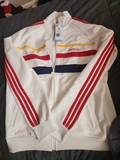 Adidas The First TT Track Top White Red 3-Stripe Size MEDIUM Jacket IW3233
