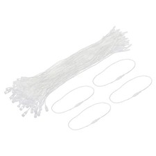 Polyester Rope Hang Tag String Snap Lock,190mm,1mm 100 Pcs,White