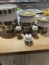 Vintage Portmeirion Yellow/Orange Talisman 16cm Storage Jar Container 1960s