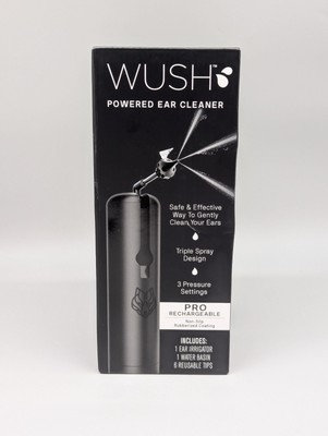 #ad Wush Black Wolf Pro Deluxe Water Powered Electric Ear Cleaner Wax Remover NIB $50.00