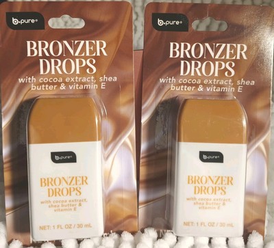 2 X B-Pure Bronzer Drops w/Cocoa Extract, Shea Butter, Vit E/Drunk Elephant Dupe