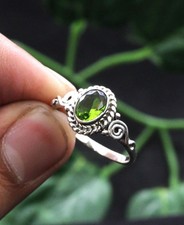 Green Peridot Gemstone 925 Sterling Silver Handmade Ring For Birthday Gift Her