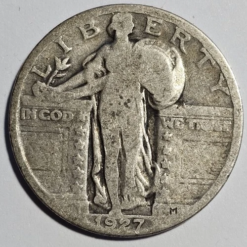 1927-P Standing Liberty Quarter 25c Silver Coin ~ 90% Silver (B126)