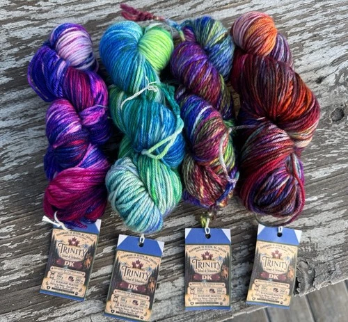 4 Skeins Hand Dyed DK Merino Yarn - product listing photo