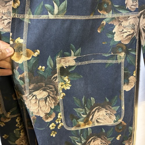Monarc for Anthropologie Floral Open Front Cardigan Faux Suede size Large - Picture 6 of 7