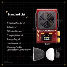 SIDANDE Q100C RGB Q100 Lite Bi-Color Pocket Led Video COB Light 2700K-6500K APP 