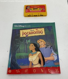Disney Pocahontas Yellow Cassette Tape Storybook Read Along Book Set