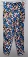 ZARA Floral High Waist Slim Leg Trousers Women s M Garden Party Cottagecore
