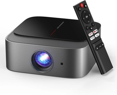 2025 E2 Smart Mini Projector | 386+ Built-in Apps, 4K, WiFi 6 & Bluetooth 5.2